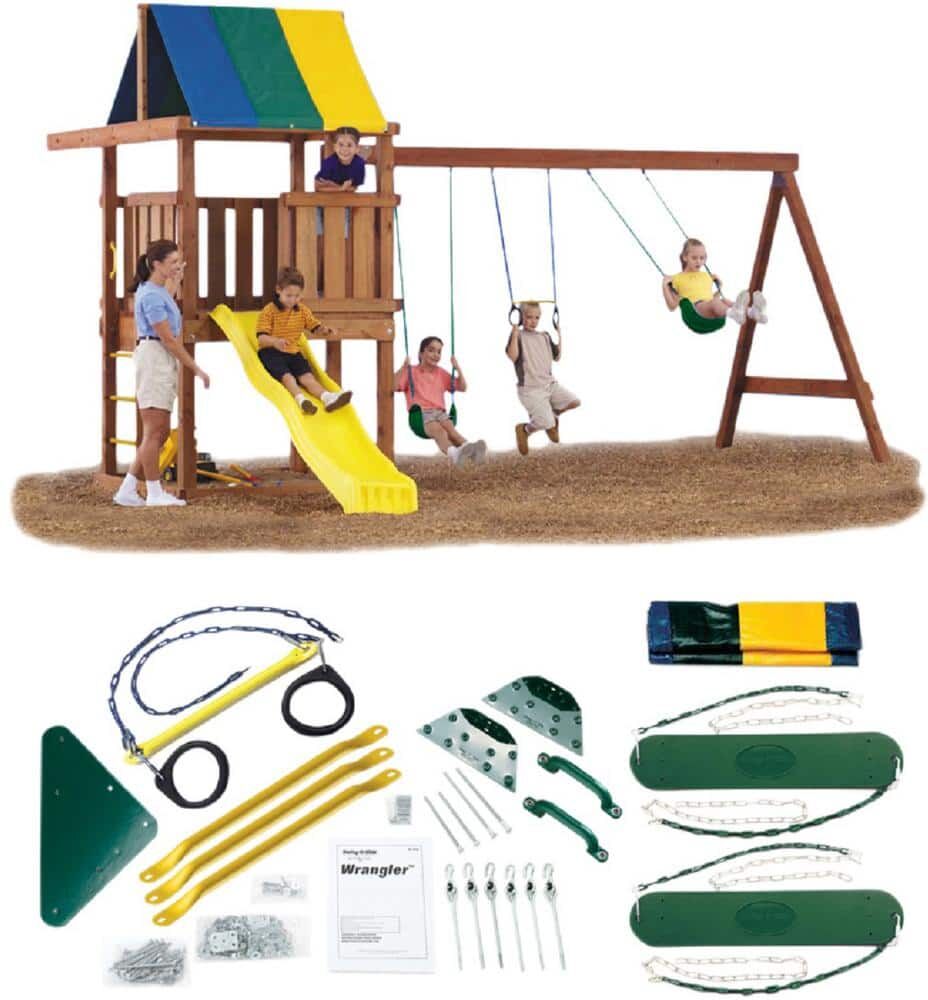 Swing-N-Slide Playsets DIY Wrangler Custom Outdoor Playset Hardware Kit with Backyard Swing Set Accessories (Lumber and Slide Not Included)