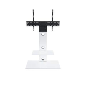 AVF Lesina 28 in. White Metal Pedestal TV Stand Fits TVs Up to 65 in. with Flat Screen Mount