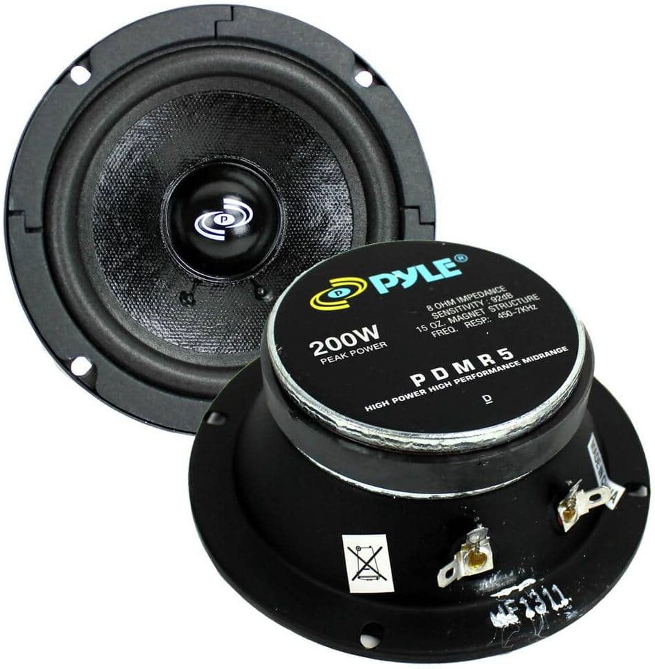 Pyle 5 in. 400-Watt Car DJ/Home Mid Bass MidRange Speakers Drivers Audio (2-Pack)