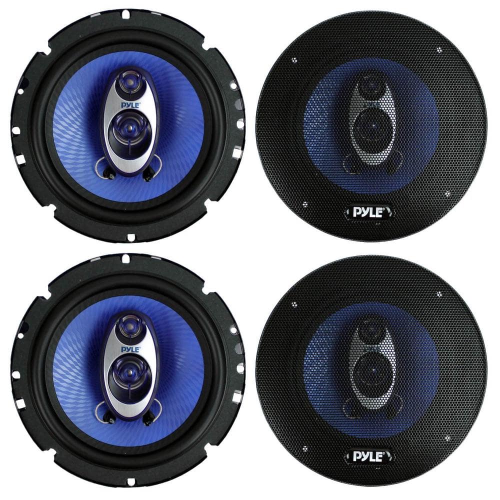6.5 in. 720-Watt 3-Way Car Audio Coaxial Speakers Blue Stereo