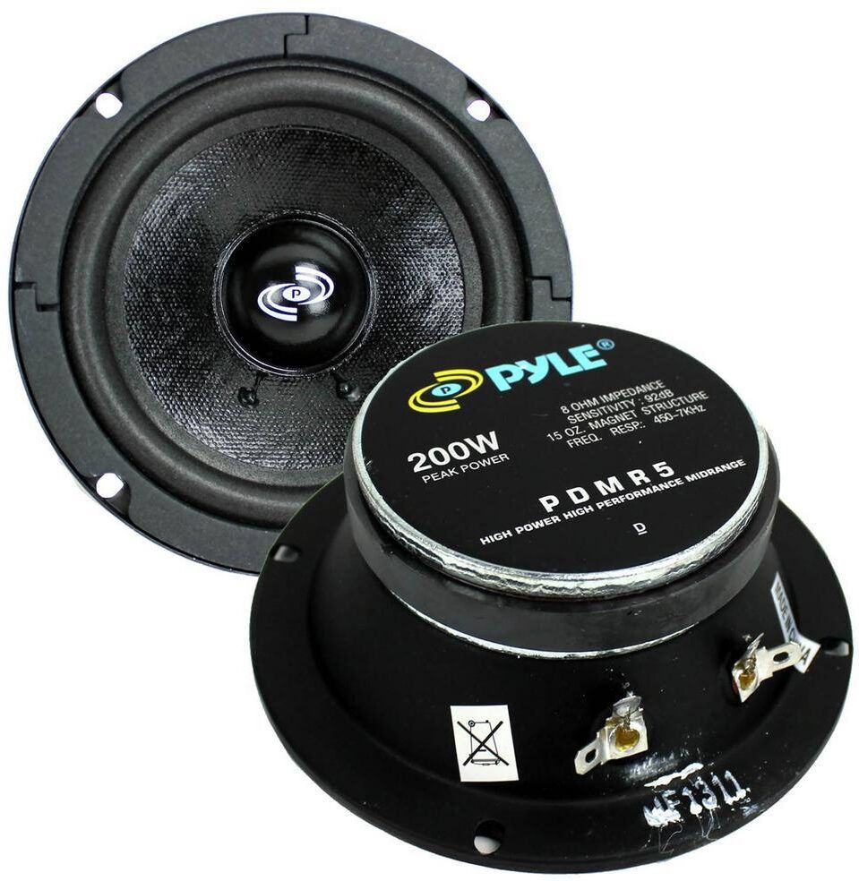 Pyle 5 in. 400-Watt Car DJ/Home Mid Bass MidRange Speakers Drivers Audio (2-Pack)