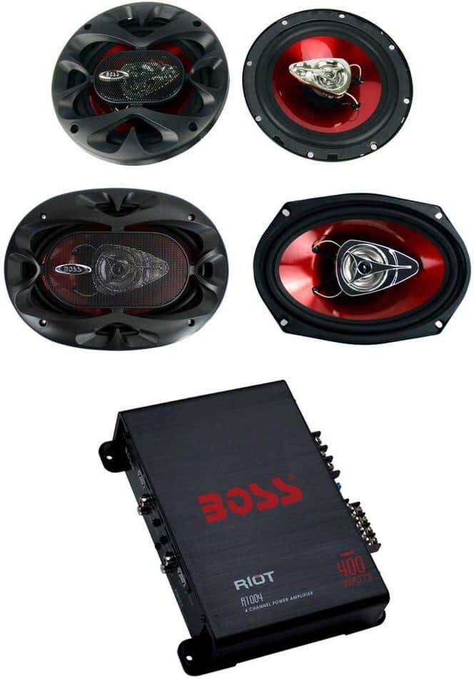 Boss Riot 400-Watt 4-Channel Class A/B Car Audio High Power Amplifier