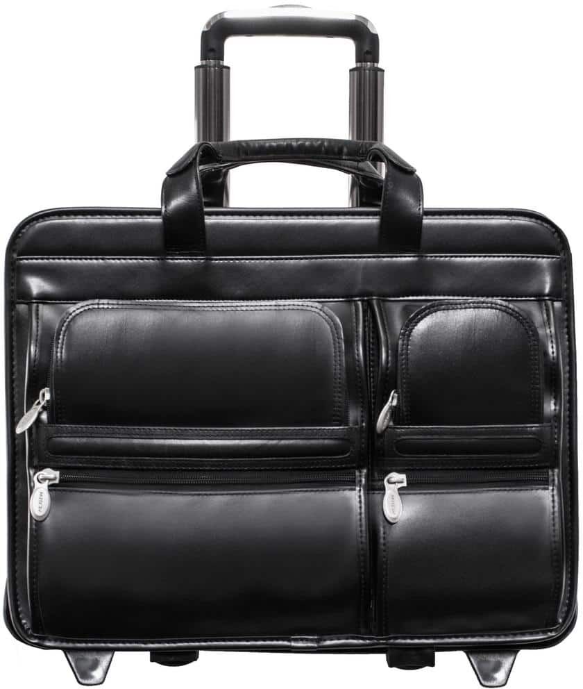 McKLEIN Clinton 17 in. Top Grain Cowhide Leather Patented Detachable - Wheeled Laptop Briefcase