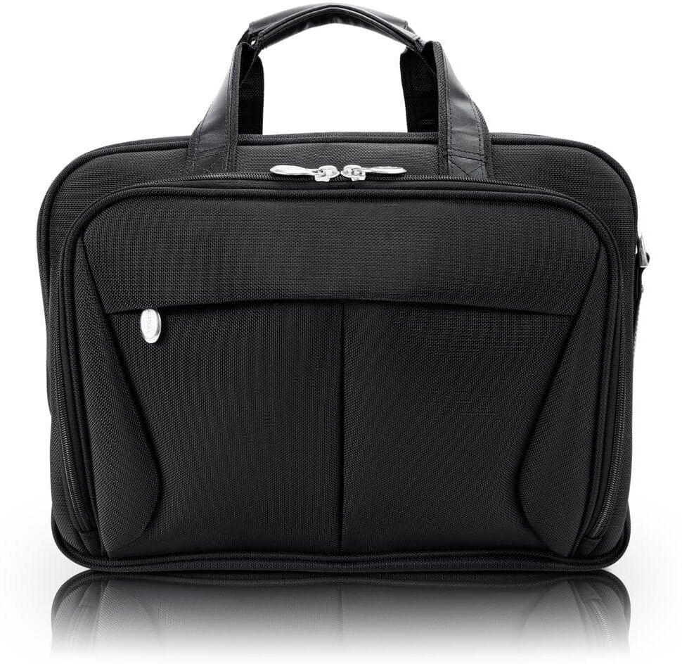 McKLEIN Pearson Tech-Lite Ballistic Nylon, 17 in. Black Expandable Double Compartment Laptop Briefcase