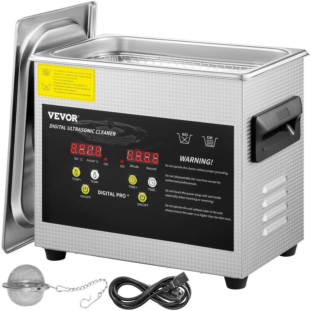 VEVOR Ultrasonic Cleaner 3L with Heater Timer Professional 200W Digital Ultrasonic Cleaning Parts for Jewelry Upgraded