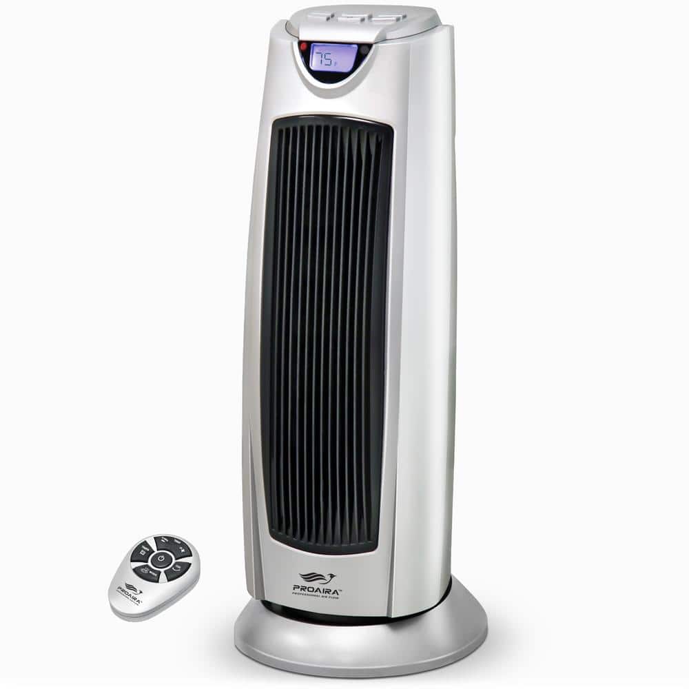 PROAIRA 750-Watt/1500-Watt Digital Tower Heater with Tip Over Safety Switch Remote Control and Built in Timer
