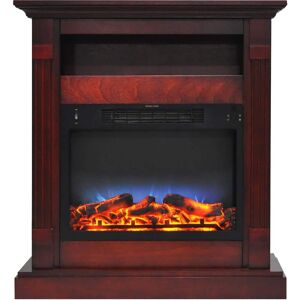 Cambridge Sienna 34 in. Electric Fireplace with Multi-Color LED Insert and Cherry Mantel, Red