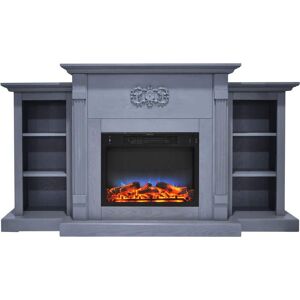 Cambridge Sanoma 72 in. Electric Fireplace with a Multi-Color LED Flame Display in Blue, Slate Blue