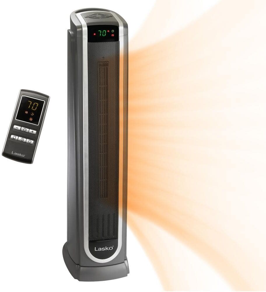 Lasko Tower 1500-Watt Electric Portable Ceramic Oscillating Space Heater with Digital Remote Control