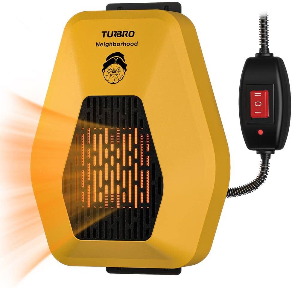 TURBRO 800-Watt 10.6 in. H Electric Ceramic Space Heater Neighborhood Dog House Heater 10 ft. Anti Bite Cord Waterproof Control