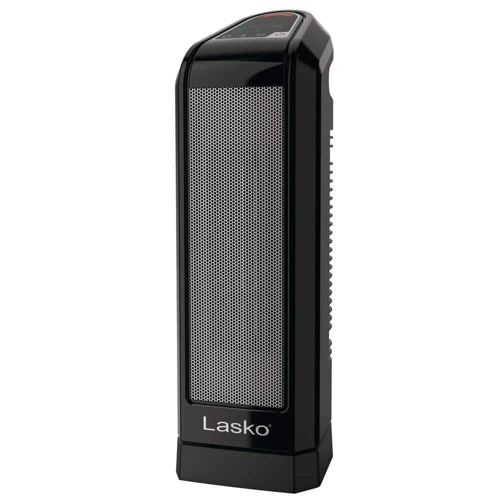 Lasko 1500-Watt 16 in. Electronic Ceramic Tower Space Heater in Black with Touch Control and Adjustable Thermostat