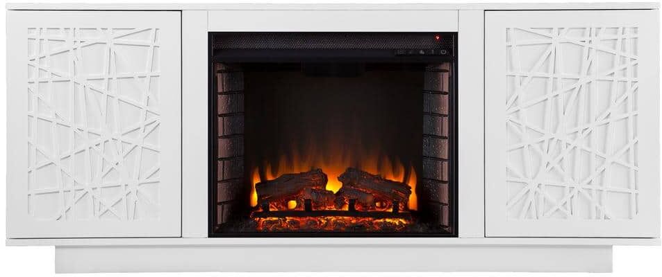 Southern Enterprises Luke 60 in. Electric Fireplace in White