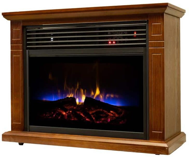 Comfort Glow 4600 BTU Vintage Oak Finish Electric Fireplace with Quartz Infrared Heating Technology