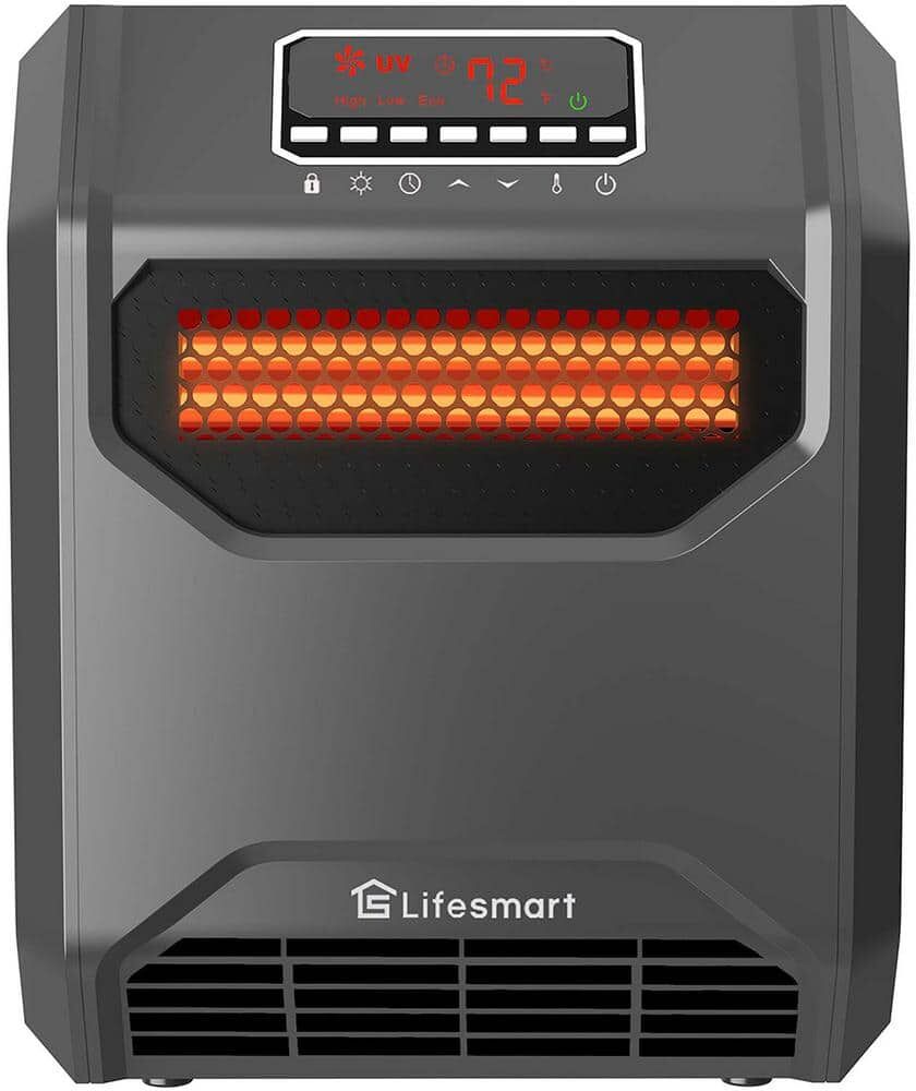 Lifesmart 1500-Watt Electric Front Intake Vent 6-Element Infrared Heater with UV Light