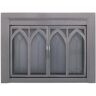 Pleasant Hearth Collin Small Gunmetal Glass Fireplace Doors