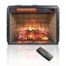 ToolCat 23 in. Ventless Infrared Quartz Heater Electric Fireplace Insert with Woodlog Version in Black