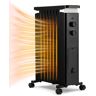 Costway 1500-Watt Black Electric Oil Filled Radiator Heater Space Heater with Heat Settings