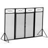 ITOPFOX 4-Panel Folding Fireplace Screen Fence with 4-Tools and 2-Doors