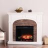 Southern Enterprises Greenville 45.75 in. Touch Panel Electric Fireplace in White with Montelena Faux Stone