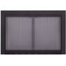 Pleasant Hearth Linear Aluminum X-Small Black Glass Fireplace Doors