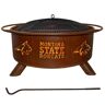 PATINA PRODUCTS Montana State 29 in. x 18 in. Round Steel Wood Burning Rust Fire Pit with Grill Poker Spark Screen and Cover