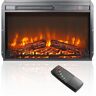 ToolCat 26 in. Ventless Electric Fireplace Insert with Realistic Flame and Overheating Protection and Remote Control in Black