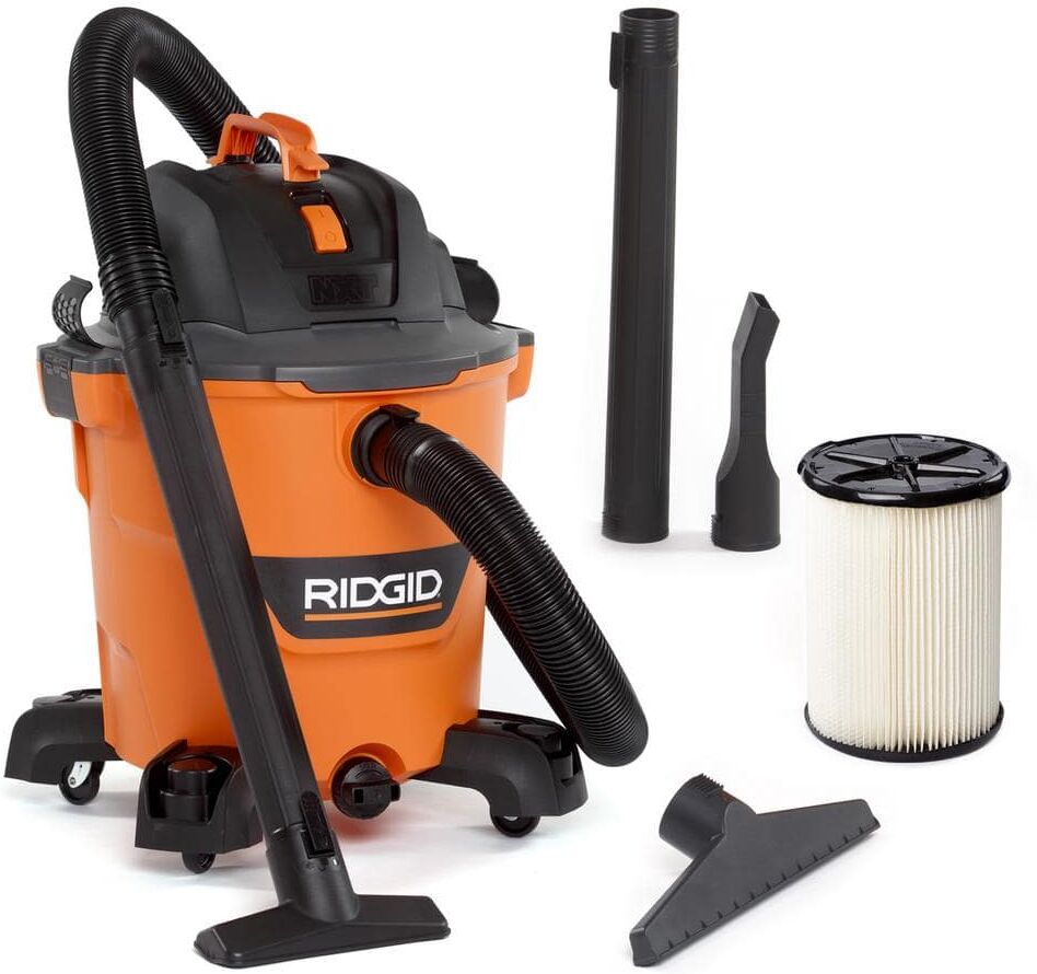 RIDGID 12 Gallon 5.0 Peak HP NXT Wet/Dry Shop Vacuum with Filter, Locking Hose and Accessories