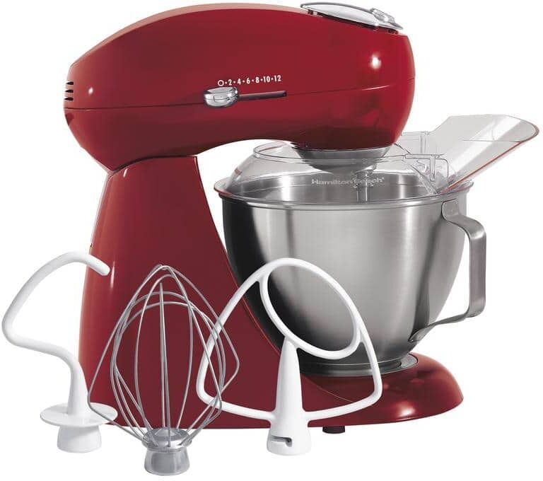 Hamilton Beach Eclectrics 4.5 Qt. 12-Speed Red All-Metal Stand Mixer