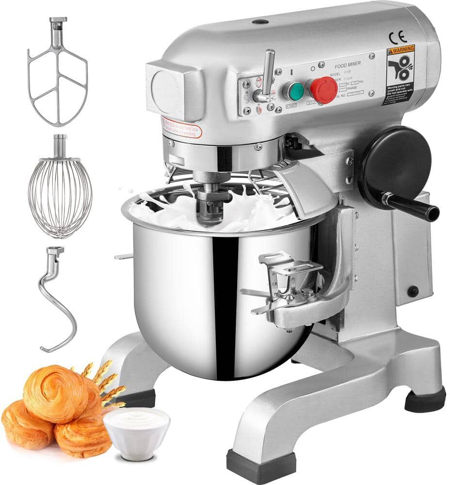 VEVOR 10 Qt. Kitchen Mixer Professional 3 Speeds Adjustable Commercial Food Mixer with Stainless Steel for Mixing Dough