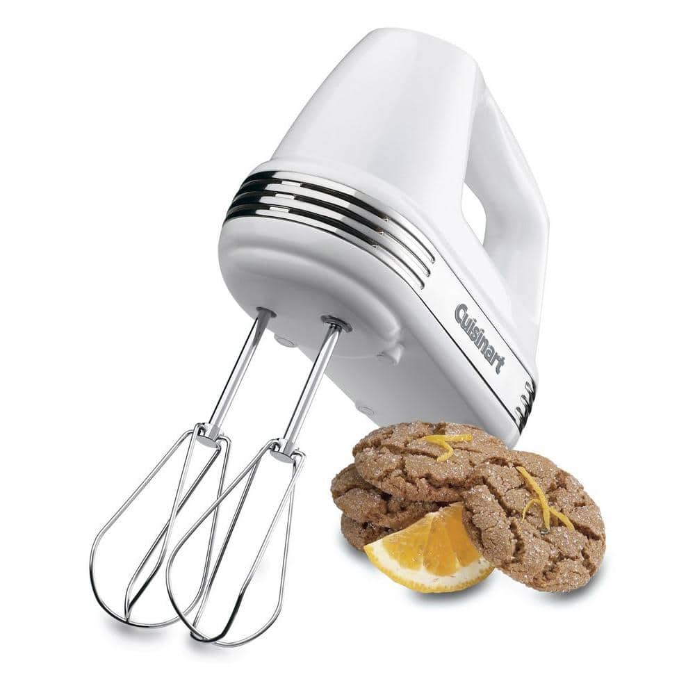 Cuisinart Power Advantage 5-Speed White Hand Mixer with Recipe Book