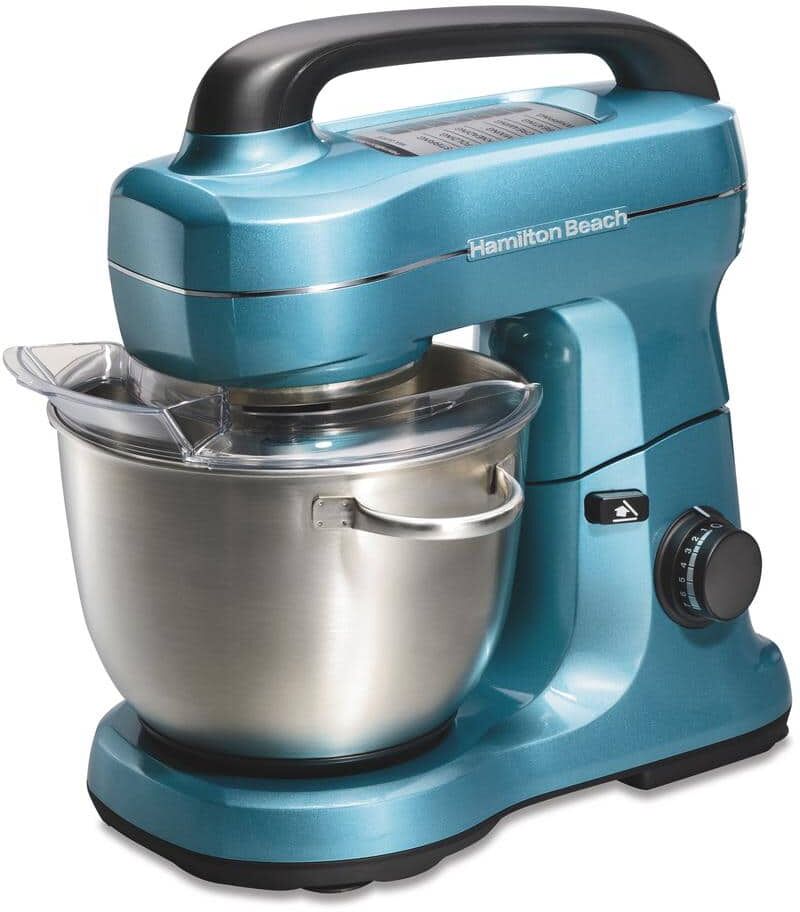 Best Dough Mixers: Top 10 Stand Mixers Reviewed 17 Hamilton Beach 4 Qt. 7-Speed Blue Stand Mixer with with Whisk, Dough Hook, Flat Beater Attachments