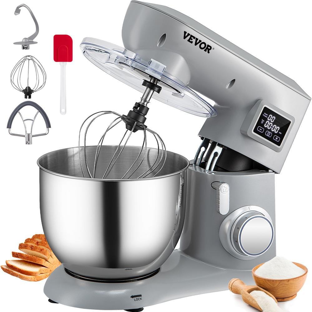 Best Dough Mixers: Top 10 Stand Mixers Reviewed 23 VEVOR Stand Mixer 450-Watt Electric Dough Mixer with 6-Speeds LCD Screen Timing Tilt-Head Food Mixer with 7.4 qt. Bowl