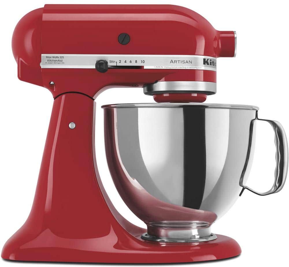 Best Dough Mixers: Top 10 Stand Mixers Reviewed 13 KitchenAid Artisan 5 Qt. 10-Speed Empire Red Stand Mixer with Flat Beater, 6-Wire Whip and Dough Hook Attachments