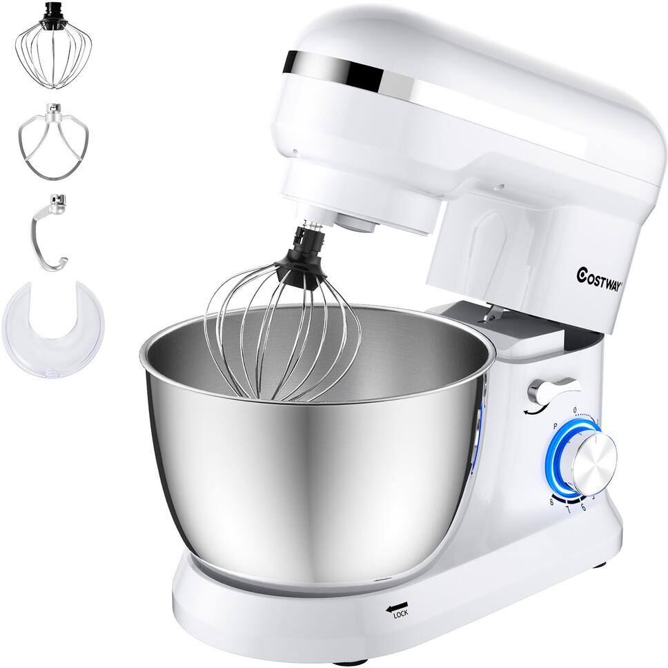 Best Dough Mixers: Top 10 Stand Mixers Reviewed 47 Costway 380W 4.8 qt. . 8-Speed White Stainless Steel Stand Mixer with Dough Hook Beater