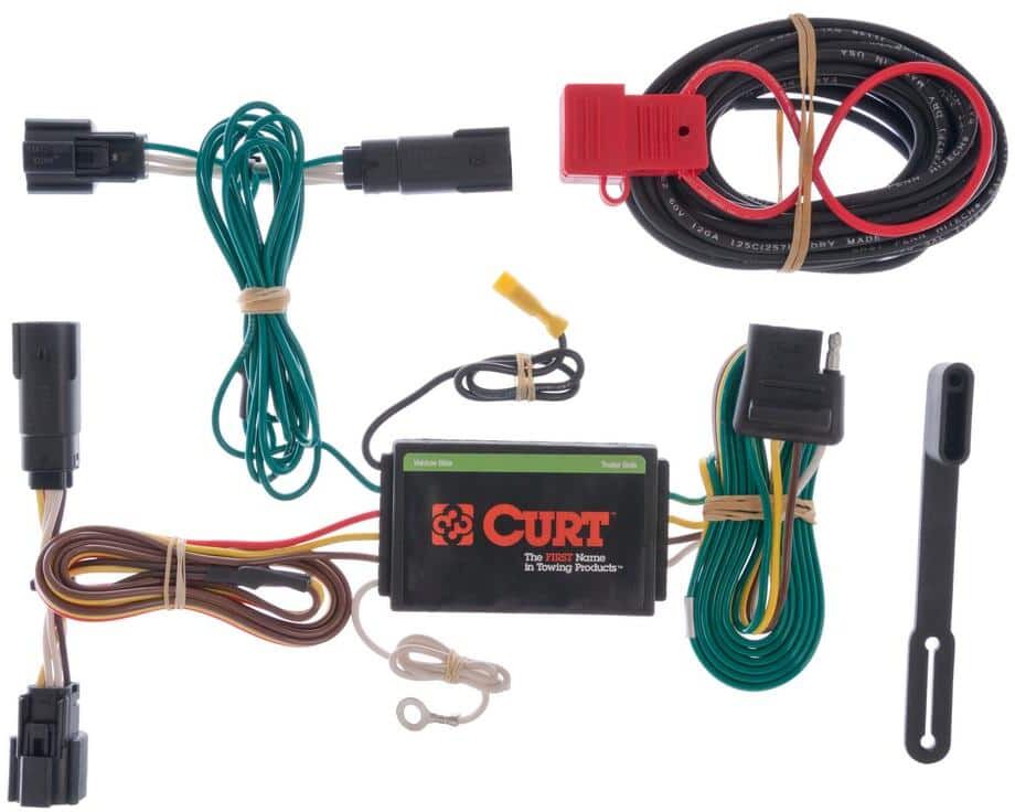 CURT Custom Vehicle-Trailer Wiring Harness, 4-Way Flat Output, Select Ford Edge, Quick Electrical Wire T-Connector