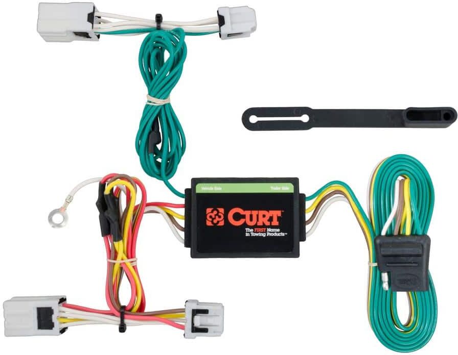 CURT Custom Vehicle-Trailer Wiring Harness, 4-Way Flat Output, Select Nissan Versa Note, Quick Electrical Wire T-Connector