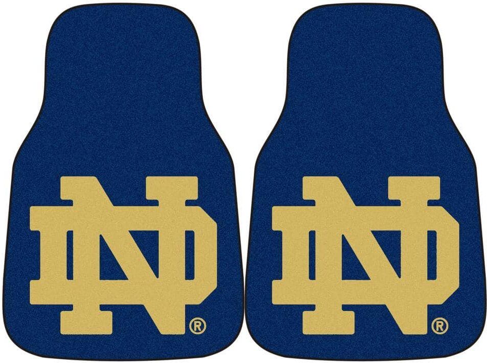 FANMATS Notre Dame University 18 in. x 27 in. 2-Piece Carpeted Car Mat Set