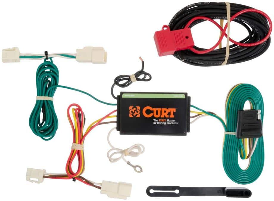 CURT Custom Vehicle-Trailer Wiring Harness, 4-Way Flat Output, Select Mitsubishi Outlander, Quick Electrical Wire T-Connector