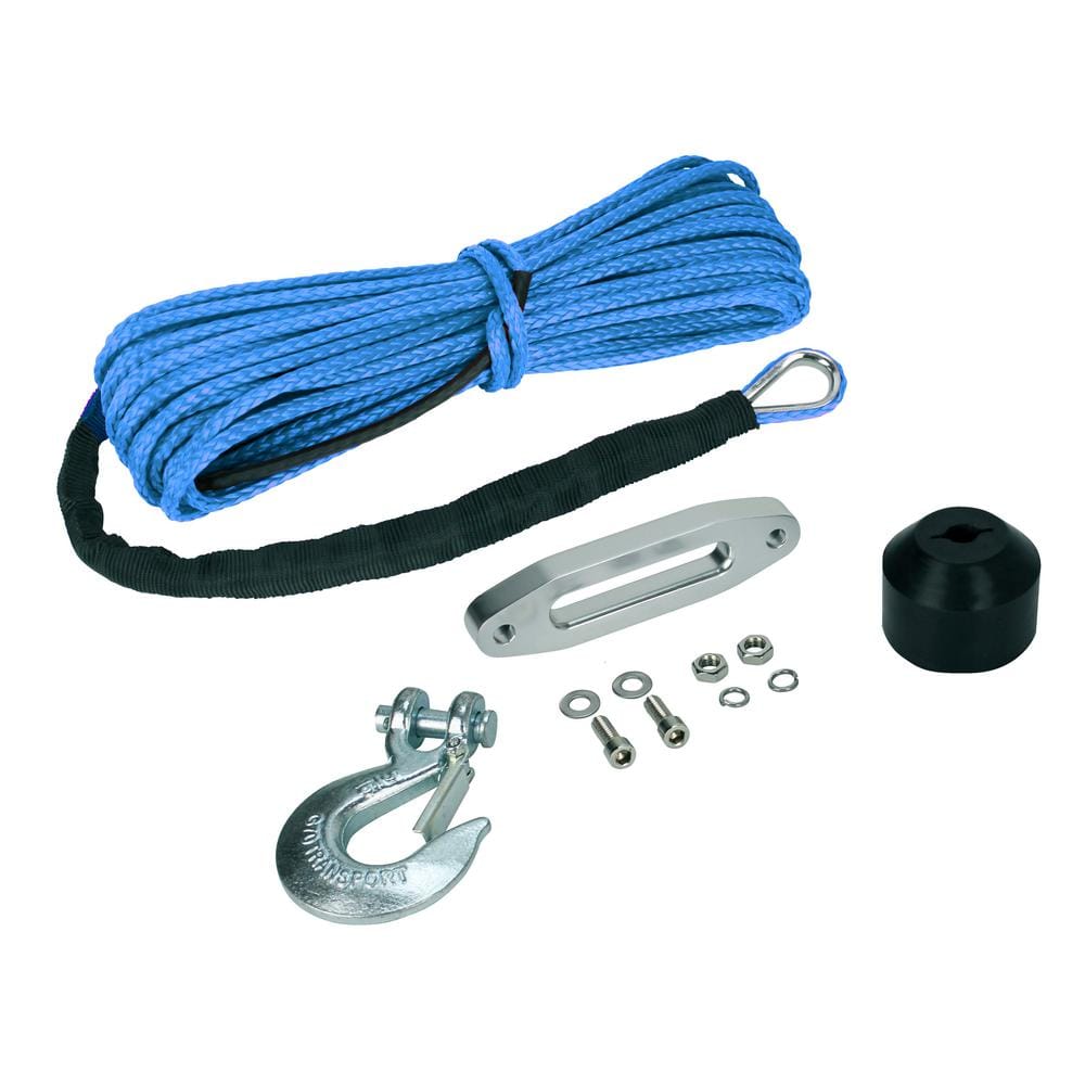 Extreme Max The Devils Helper Complete Synthetic ATV Winch Rope Kit in Blue