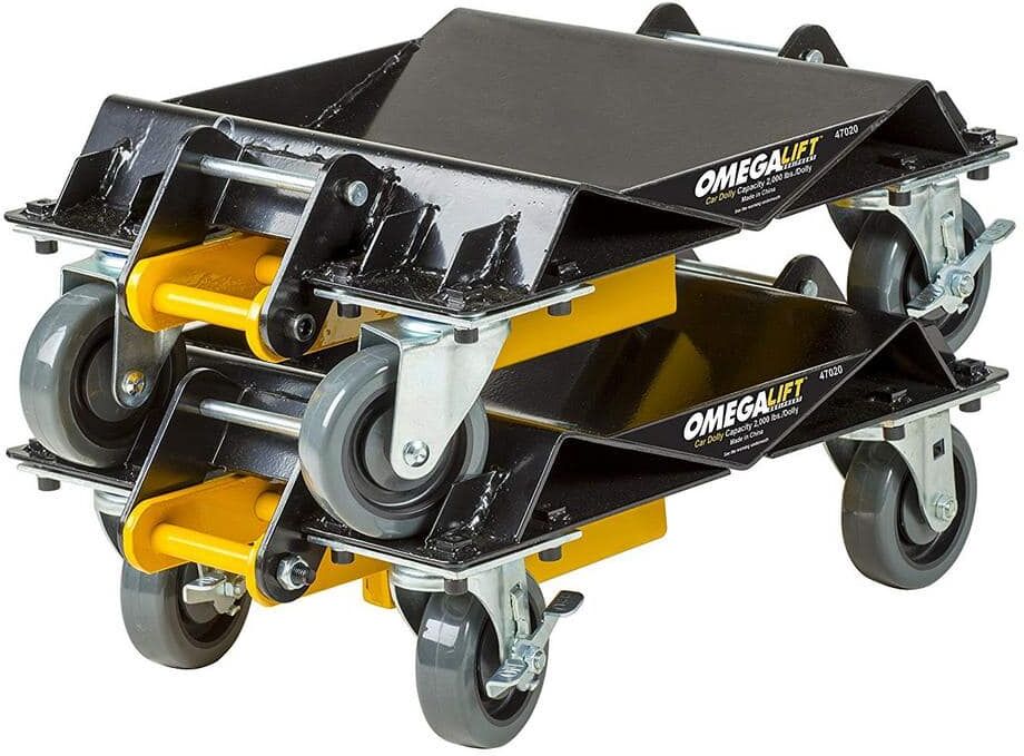 Omega Lift Heavy-Duty 2000 lbs. 3-in-1 Car Dolly Set Pair