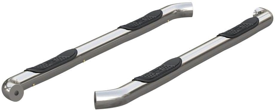 Aries 3-Inch Round Polished Stainless Steel Nerf Bars, No-Drill, Select Nissan Titan, XD