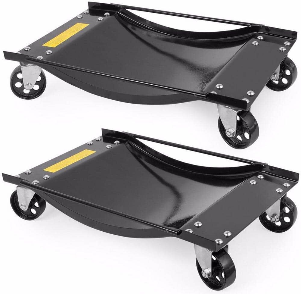 STARK USA 1000 lbs. Capacity Steel Tire Skates Swivel Car Wheel Dolly Set (2-Piece)