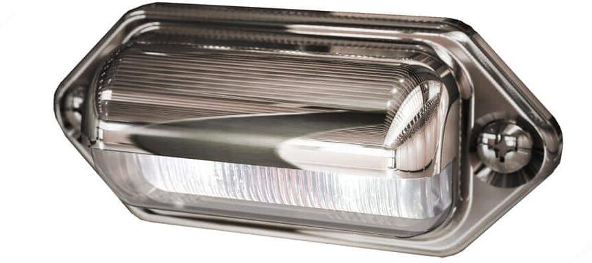 ECCO Chrome Bezel License Plate Light