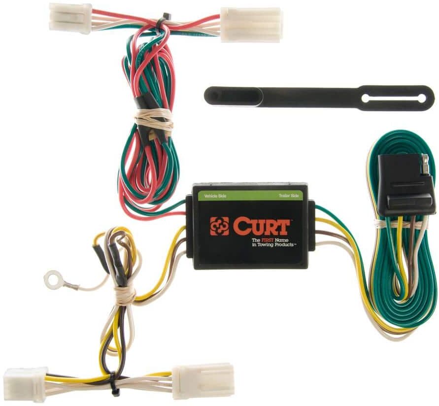 CURT Custom Vehicle-Trailer Wiring Harness, 4-Way Flat Output, Select Mitsubishi Outlander, Quick Electrical Wire T-Connector