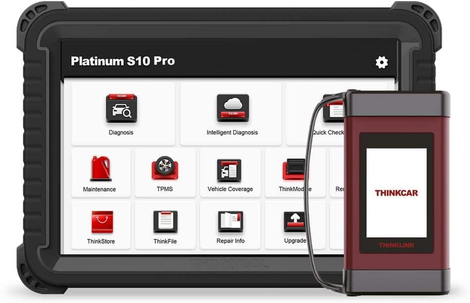 Thinkcar 10 in. Professional Vehicle Diagnostic Scanner Tool OBD2 Car Code Reader and Auto Diagnostics - PLATINUM S10 PROLINK