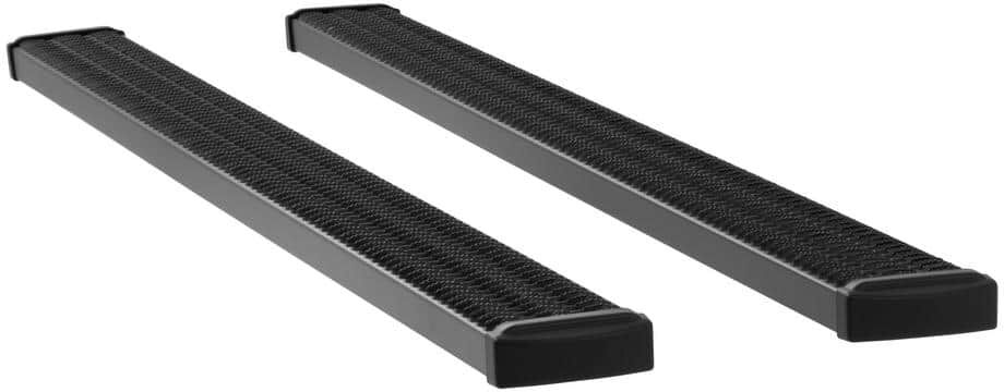 Luverne Grip Step Black Aluminum 102-In Wheel to Wheel Running Boards, Select Chevy Silverado, GMC Sierra 1500, 2500, 3500 HD