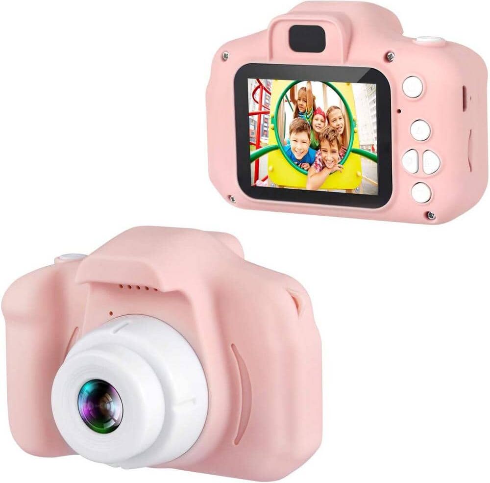 DARTWOOD Kids Digital Camera 1080p Color Display Micro SD Slot (32GB SD Card Included) Perfect Gift for Children (Pink)