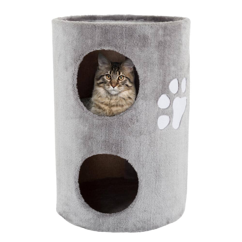 Petmaker Grey Cat Condo with Scratching Surface