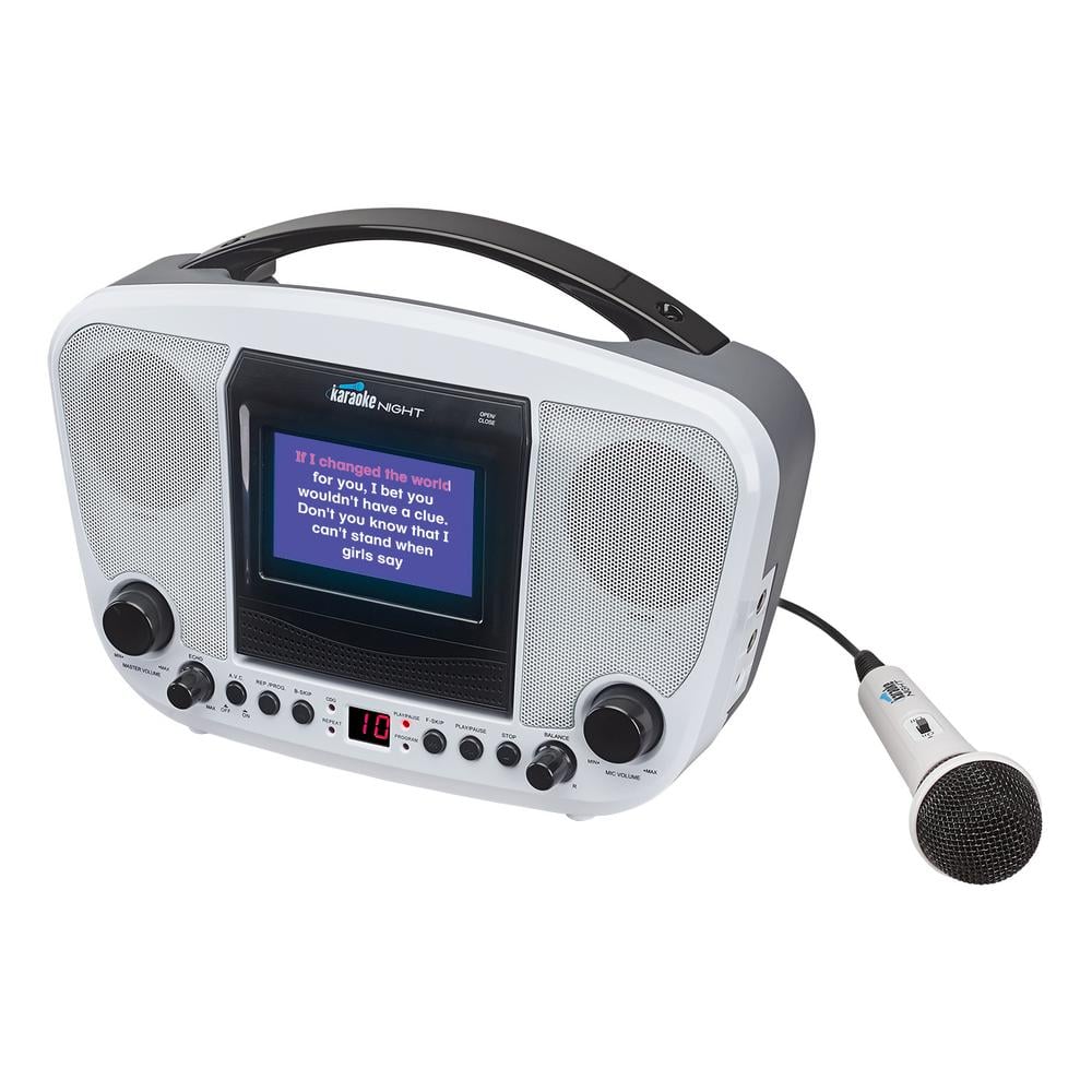 KARAOKE NIGHT CD+G Karaoke Machine with 4.3" TFT Color Monitor