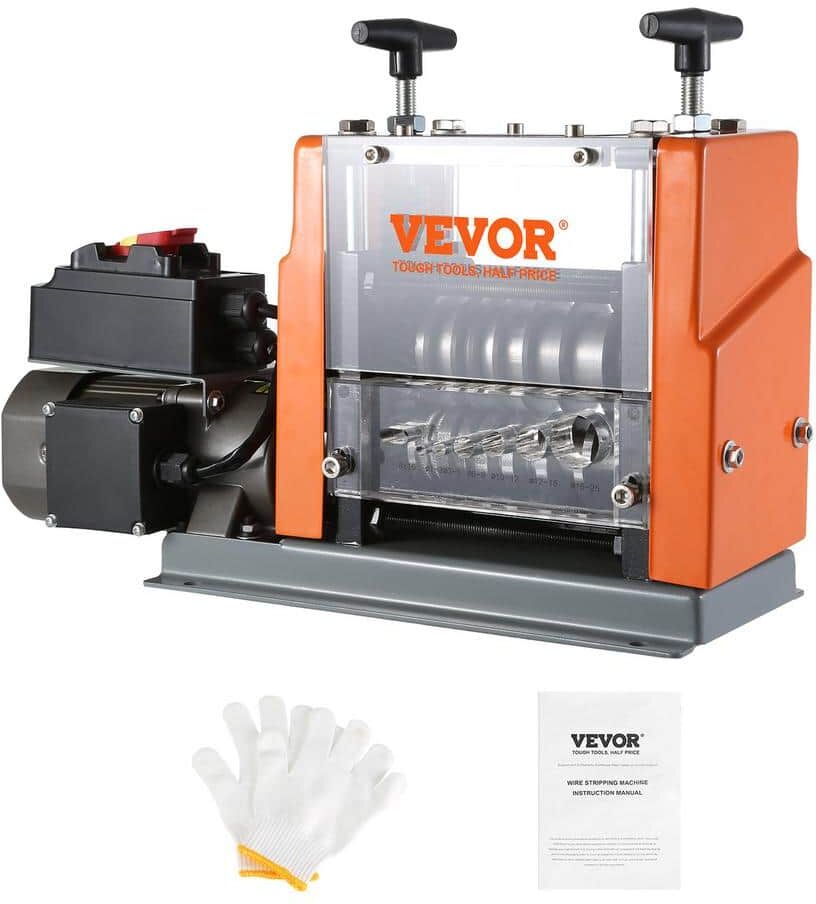 VEVOR Automatic Wire Stripper Machine 0.06 in. to 0.98 in. Electric Cable Peeler 60 Watt with Depth Reference & 1 Flat Channel